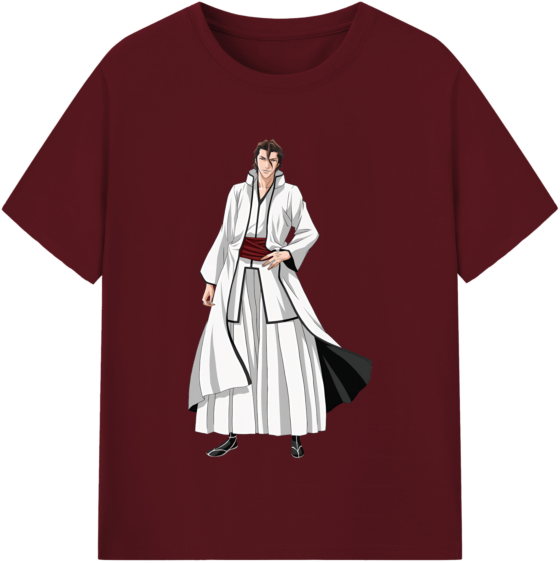 （画像用） ブリーチ 藍染 惣右介（あいぜん そうすけ） BLEACH Aizen Sousuke 綿100％半袖Tシャツ（フロントプリント）